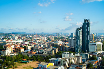 Naklejka premium Panoramic View Of Pattaya Beach And Pattaya City - Eastern Thail