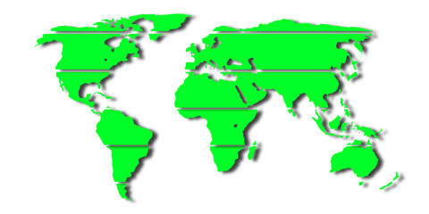 world map on a white background. The card is given a shadow. background image map of the world