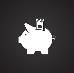 Piggy bank icon on background for graphic and web design. Simple illustration. Internet concept symbol for website button or mobile app