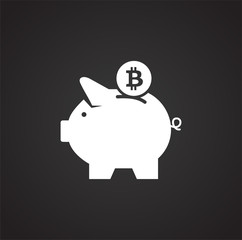 Piggy bank icon on background for graphic and web design. Simple illustration. Internet concept symbol for website button or mobile app