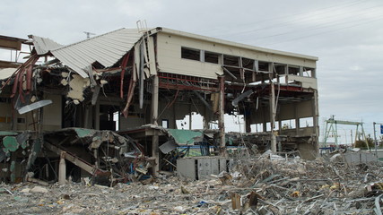 Fototapeta na wymiar Dismantling Destruction factory rubble Breaking 