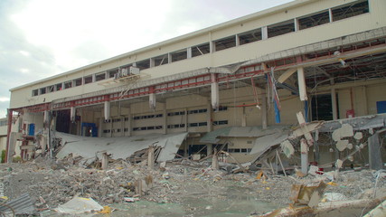 Dismantling Destruction factory rubble Breaking 
