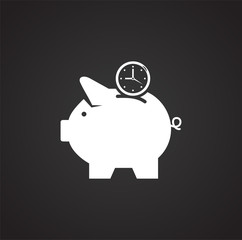 Piggy bank icon on background for graphic and web design. Simple illustration. Internet concept symbol for website button or mobile app