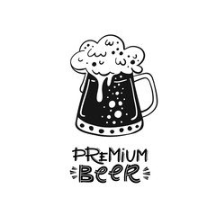 Beer fest illustration vector sign premium, beer mug