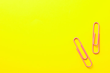 Clips on color background, space for text