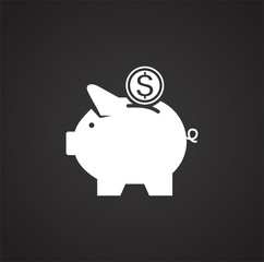 Obraz premium Piggy bank icon on background for graphic and web design. Simple illustration. Internet concept symbol for website button or mobile app