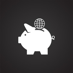 Piggy bank icon on background for graphic and web design. Simple illustration. Internet concept symbol for website button or mobile app