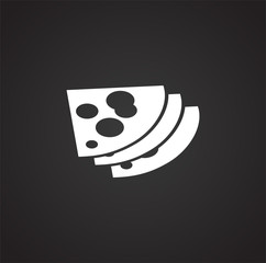 Cheese related icon on background for graphic and web design. Simple illustration. Internet concept symbol for website button or mobile app.