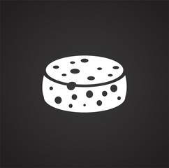 Cheese related icon on background for graphic and web design. Simple illustration. Internet concept symbol for website button or mobile app.