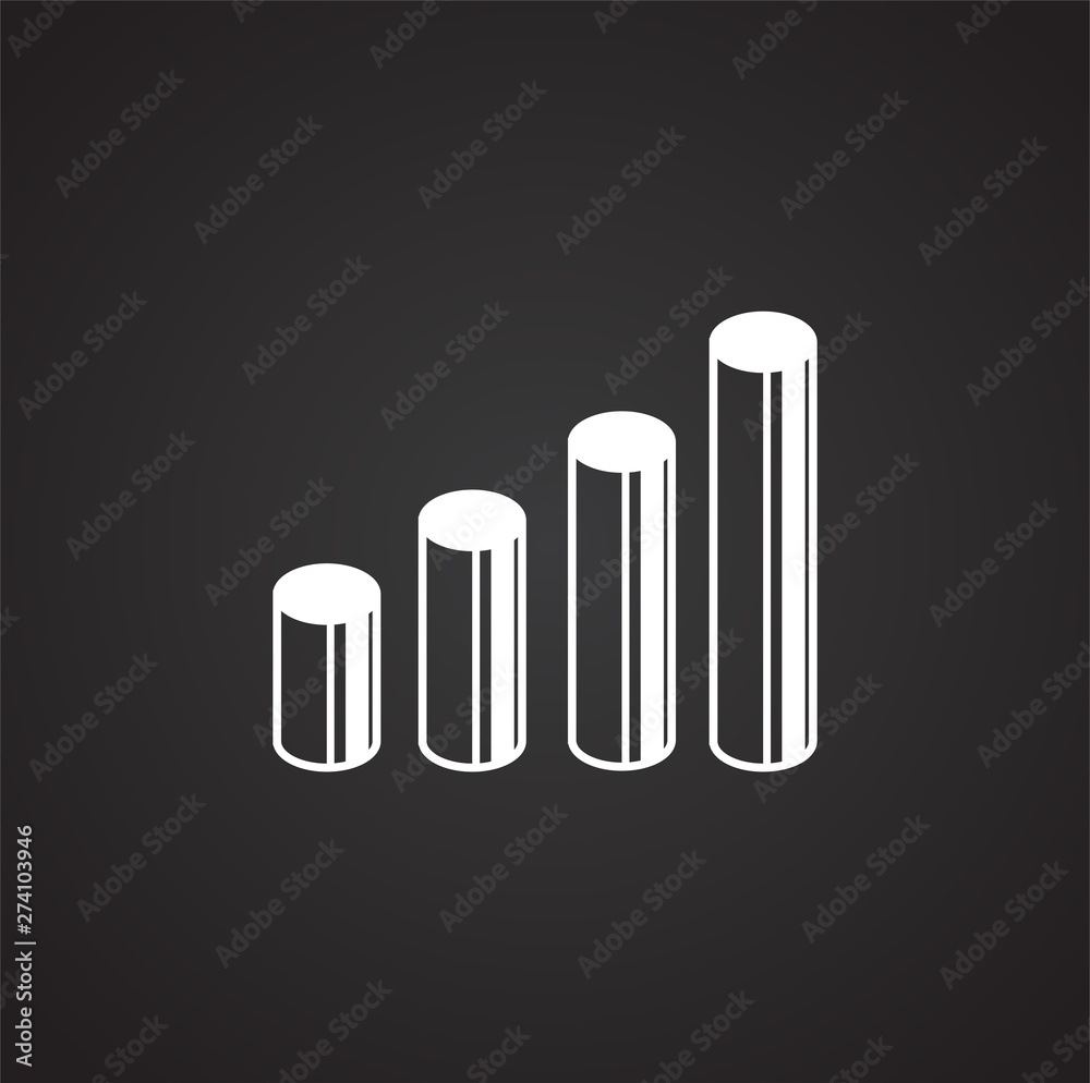 Poster up grow chart icon on background for graphic and web design. simple illustration. internet concept s