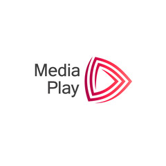 Media play vector logo design template. 