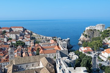 View from Drubrovnik Old Town Castle Wall walk