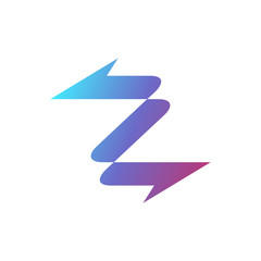 initial letter Z logo with two arrows