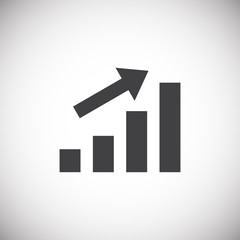 Up grow chart icon on background for graphic and web design. Simple illustration. Internet concept symbol for website button or mobile app.