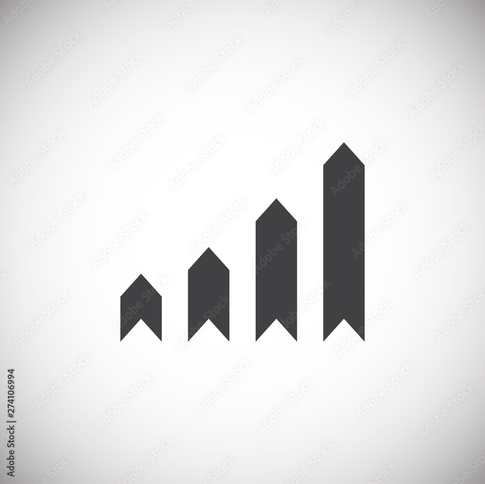 Poster up grow chart icon on background for graphic and web design. simple illustration. internet concept s