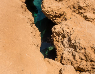 Desert mountains Earthquake Crack in national Park of Ras Mohame