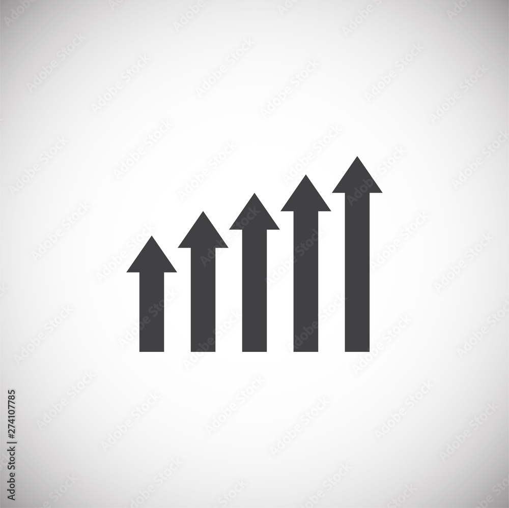 Poster up grow chart icon on background for graphic and web design. simple illustration. internet concept s