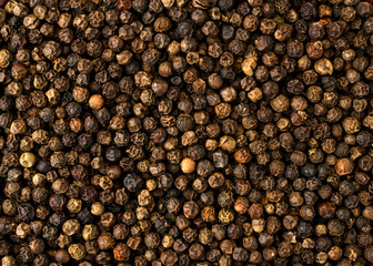 Black pepper peas, background. The view of the top.