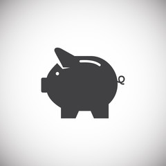 Piggy bank icon on background for graphic and web design. Simple illustration. Internet concept symbol for website button or mobile app