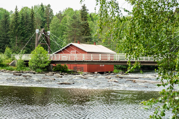 Old mill, dam and threshold on the river Jokelanjoki, Kouvola, Finland