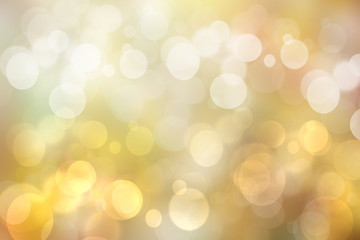 Obraz premium A festive abstract golden yellow gradient background texture with glitter defocused sparkle bokeh circles. Card concept for Happy New Year, party, invitation, valentine or other holidays.