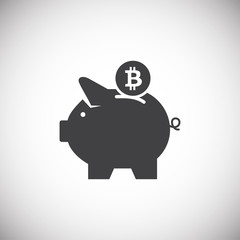 Piggy bank icon on background for graphic and web design. Simple illustration. Internet concept symbol for website button or mobile app