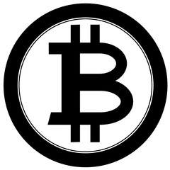 Obraz premium Bitcoin icon in round circle vector.