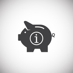 Fototapeta na wymiar Piggy bank icon on background for graphic and web design. Simple illustration. Internet concept symbol for website button or mobile app
