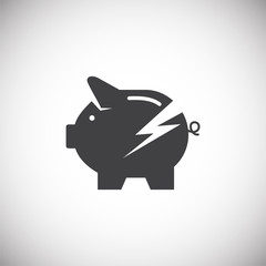 Piggy bank icon on background for graphic and web design. Simple illustration. Internet concept symbol for website button or mobile app
