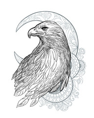 bird of prey in graphic styling