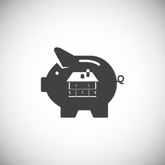 Piggy bank icon on background for graphic and web design. Simple illustration. Internet concept symbol for website button or mobile app