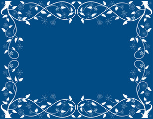 Vector background from decorative frozen tree branches