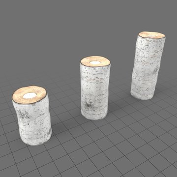Birch log candle holders