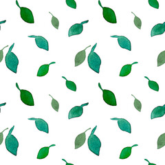Modern simply summer leaf pattern for fabric design. Hand drawing style.