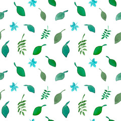 Modern simply summer leaf pattern for fabric design. Hand drawing style.