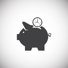 Piggy bank icon on background for graphic and web design. Simple illustration. Internet concept symbol for website button or mobile app