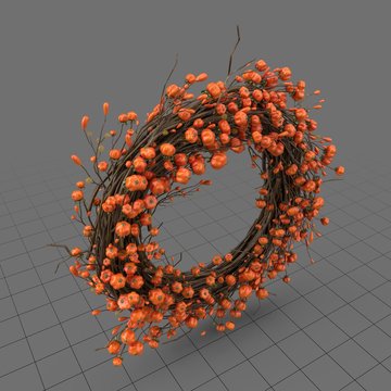 Artificial pumpkin wreath
