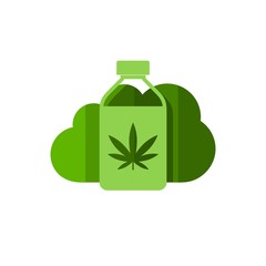 Medical Marijuana Cannabis hemp Logo, cloud shape icon 
