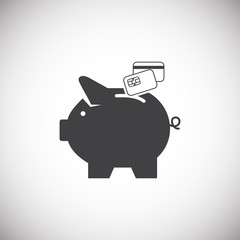 Piggy bank icon on background for graphic and web design. Simple illustration. Internet concept symbol for website button or mobile app