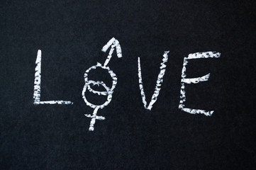 chalk on the Board male and female