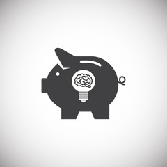 Piggy bank icon on background for graphic and web design. Simple illustration. Internet concept symbol for website button or mobile app