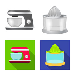 Isolated object of kitchen and cook sign. Set of kitchen and appliance vector icon for stock.