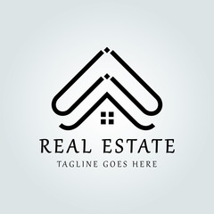 Real estate logo design template. Vector illustration