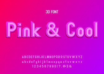 3D font with fashionable colors.