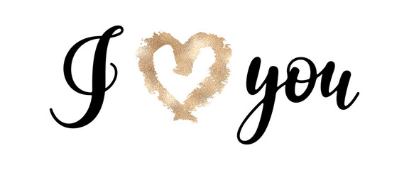Obraz premium I love you - black handwritten words 