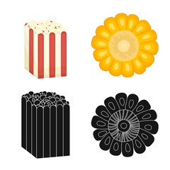 Vector design of cornfield and vegetable icon. Set of cornfield and vegetarian vector icon for stock.