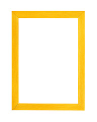 Modern vivid yellow picture frame on white