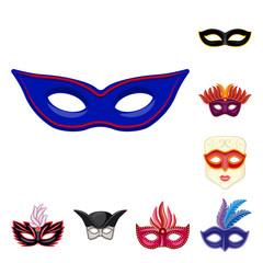 Vector design of carnival and theatrical icon. Collection of carnival and mystery stock symbol for web.
