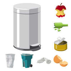 Isolated object of environment and waste sign. Collection of environment and ecology vector icon for stock.