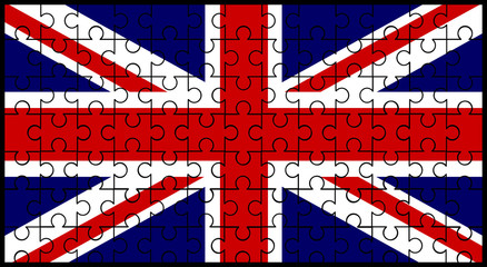 Fototapeta premium Union Jack Flag Jigsaw